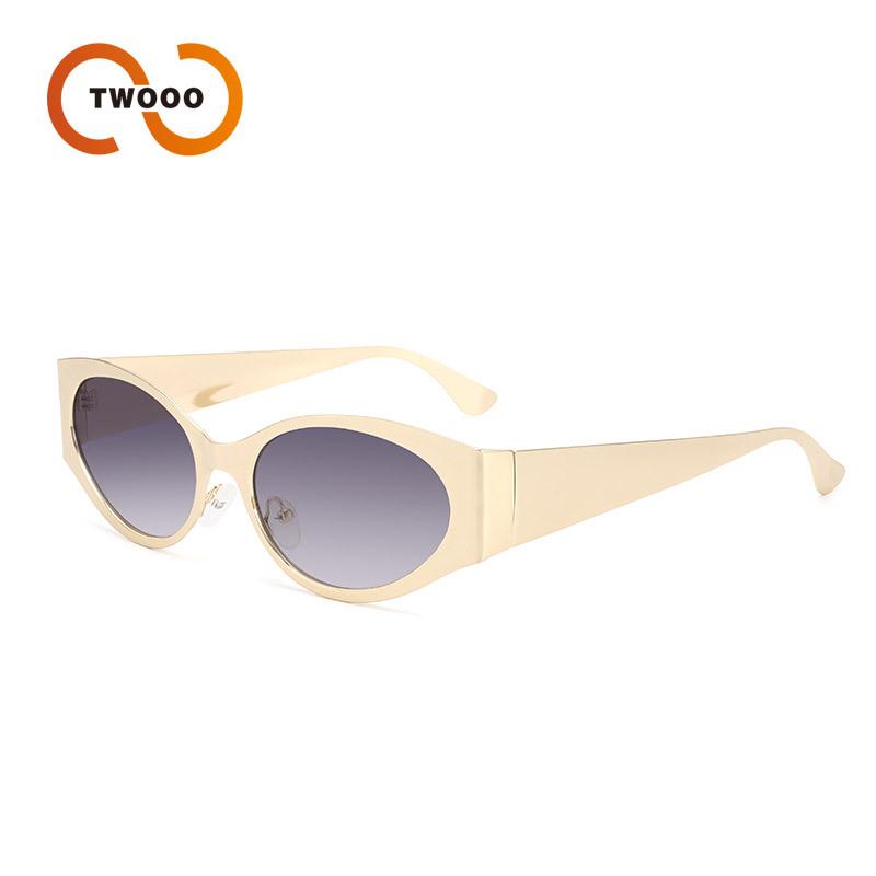Two circles new futuristic YK stainless steel sunglasses punk hip hop babes men's and women's sunglasses T