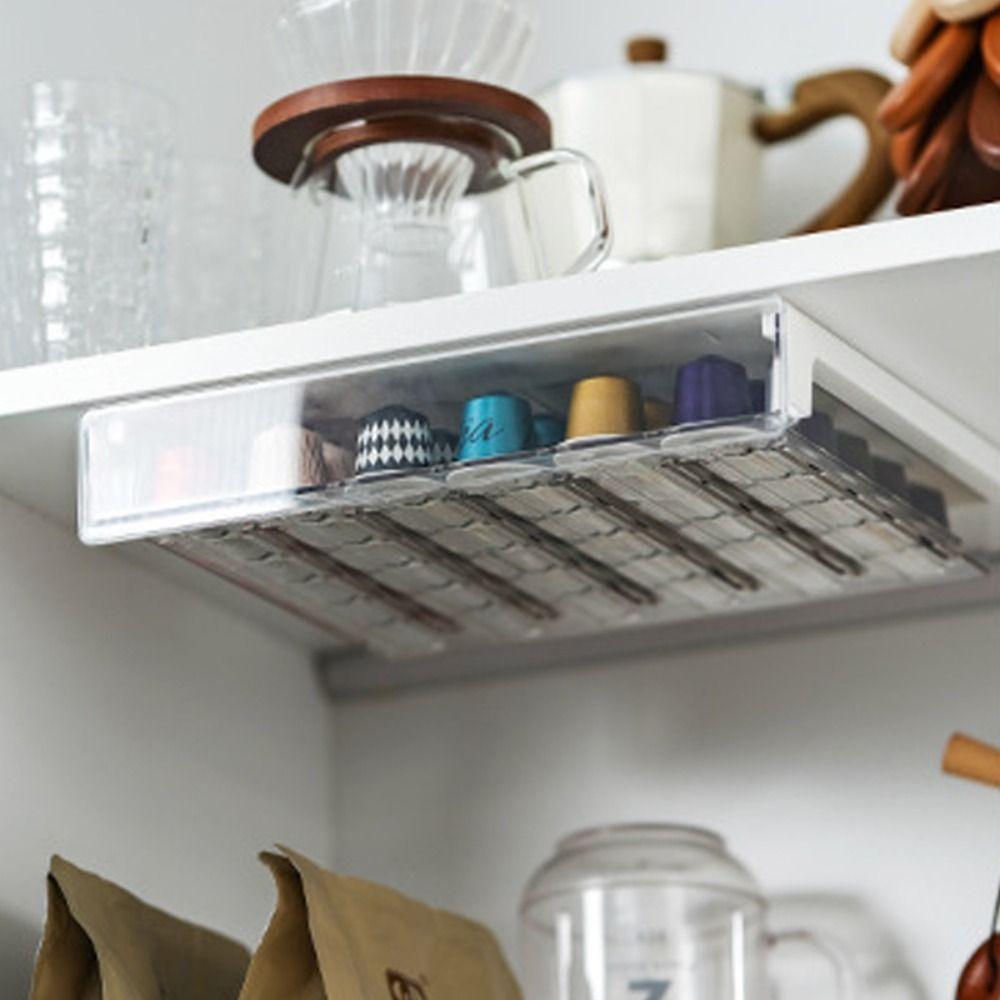 Storage Drawer Storage Box Slide Rail Storage Rack PET Drawer Coffee Capsule Holder  Home