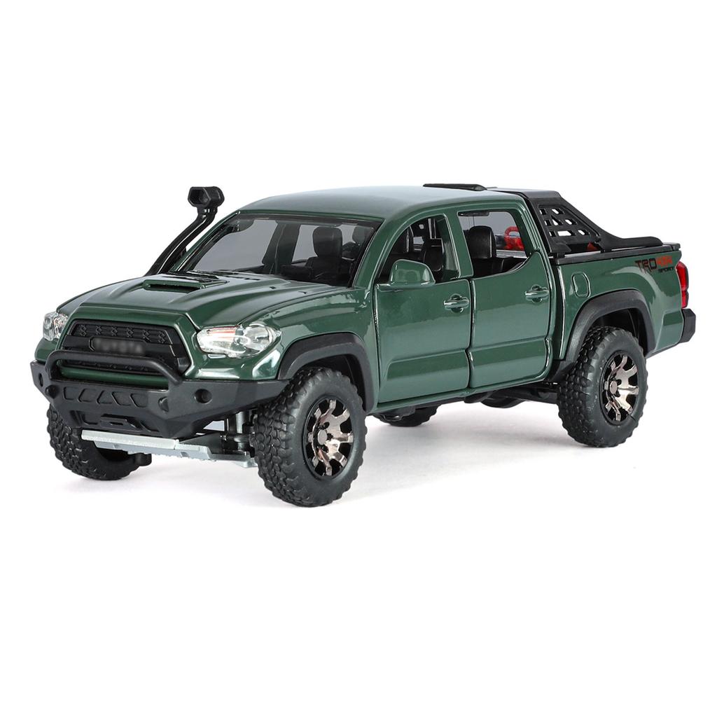 1/32 Toyota Tacoma Alloy Pickup Car Model Diecasts Metal Off-Road Vehicles Car Model High Simulation Sound and Light Childrens Toy Gift