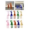 Cute Velvet Flocked Sitting Rabbit Figurine Soft Touch Flocked Rabbit Statue 28cm Height Flocking Rabbit Figure
