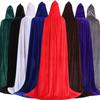 Medieval Vampire Velvet Hooded Cloak Long Robe Witch Capes Halloween Costume