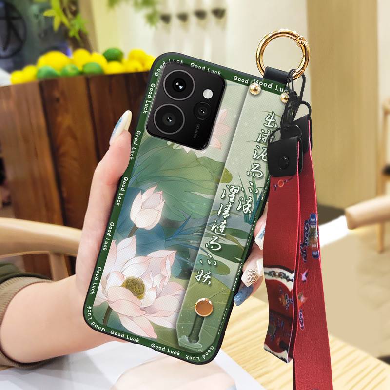 Противопылевой силиконовый чехол для телефона Nokia HMD Skyline с ремешком на запястье, прочной кольцевой подставкой, защитной модной задней крышкой