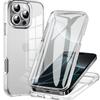 Чехол 360° на все тело Для iPhone 17 Air 16 15 14 13 12 11 XR XS Plus Pro Max Mini Силикон ТПУ+ПК Чехол Прозрачный Защитная Крышка