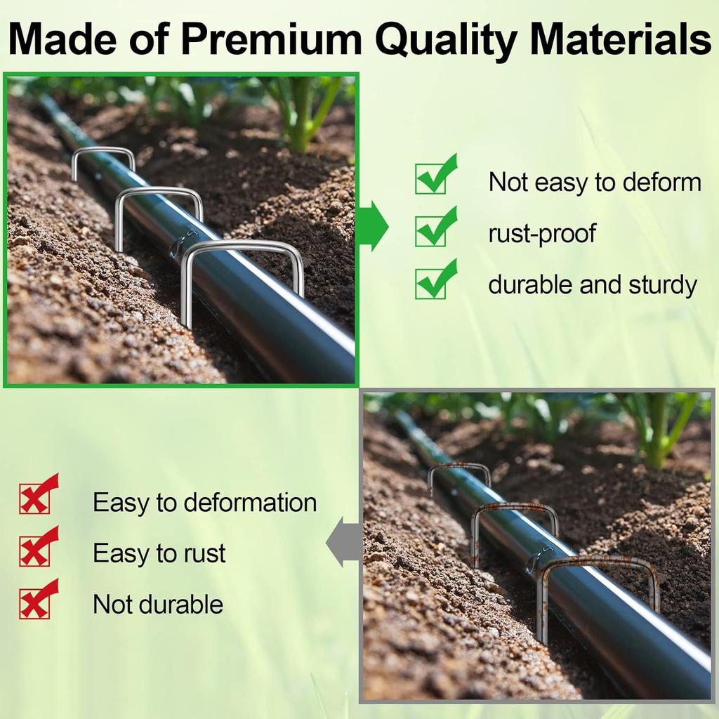 U-образные колья для палаток, маты для земли, 1 гвоздезабивной пистолет, садовые колья, оцинкованные ландшафтные шипы, колья для земли для ландшафтного дизайна, крепление ткани для защиты от сорняков