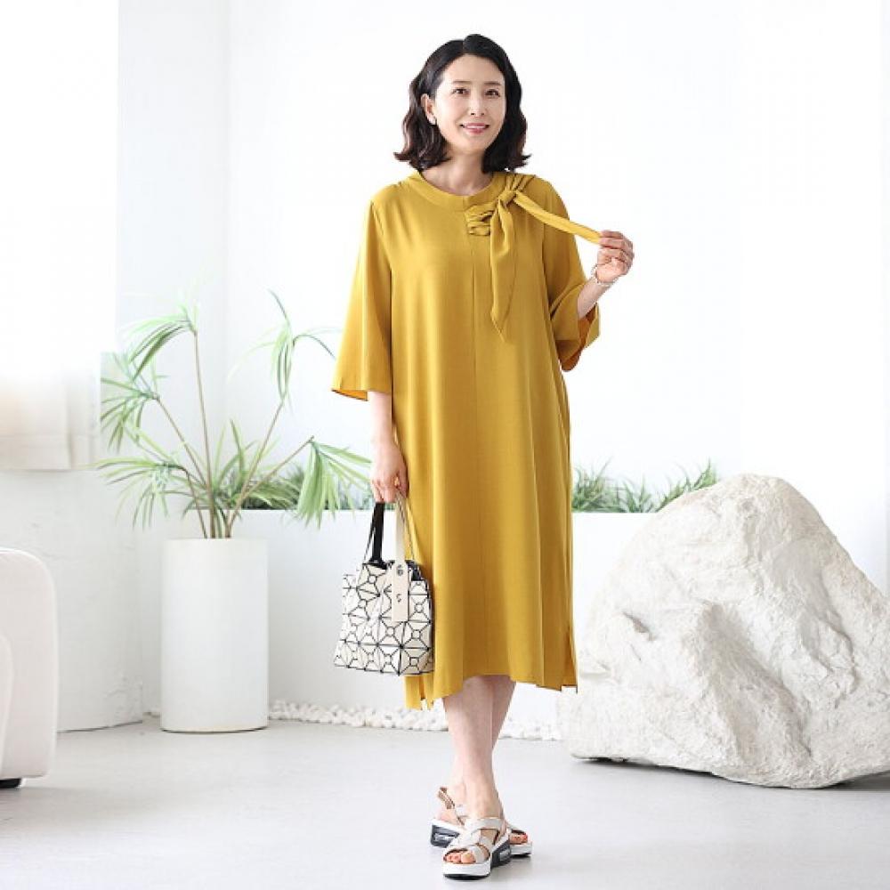 Shiz Madam Women Elegant Big Ribbon Loose Fit Dress N2760