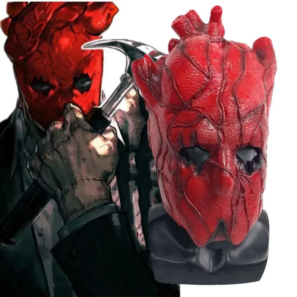 Аниме Красная Маска Косплей Костюм Ужас Кровавый Латексный Шлем Необычный Взрослый Унисекс Реквизит Для Вечеринки