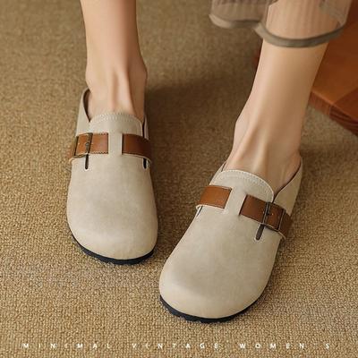 Baotou Birken шлепанцы для женщин для ношения на улице летом 2025 года новые ленивые большого размера на одной педали Birken полушлепанцы