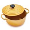 Литая эмалированная кастрюля Le Creuset Signature Cocotte Ronde 20 см, оранжевая, совместимая с газовой духовкой IH, японская [Авторизованный продукт]