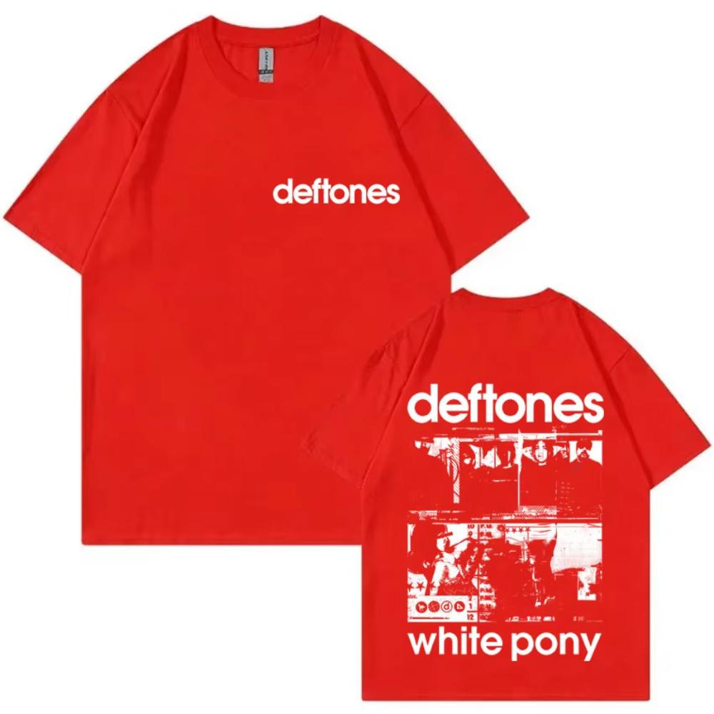 Rock Band Deftones White Pony Double Sided Print Tshirt Men Hip Hop Alternative Metal Oversized Streetwear Women Fashion Tshirt