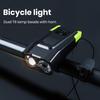 High Lumens Super Bright Bicycle Light with High Decibel Electric Horn Waterproof Rechargeable Simple Installation LED Bike Light