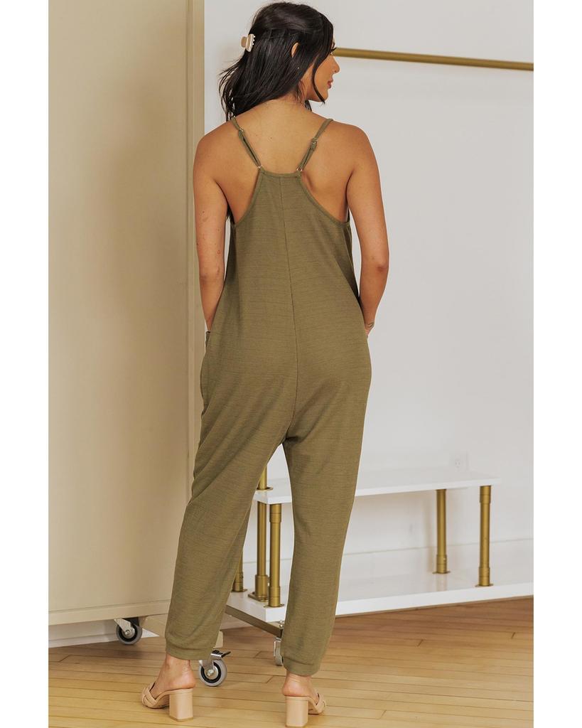 Azura Exchange Комбинезон с V-образным вырезом и карманами