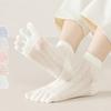 Five Finger Socks Summer Thin Cut Hollow Mesh Toe Socks Breathable and Sweat Absorbing Women's Short Tube Cotton Socks Spring and Autumn