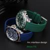 Мужской силиконовый резиновый ремешок для часов Rolex Water Ghost Seiko Citizen tissot 20 мм 22 мм, спортивный браслет, универсальный ремень с изогнутым концом