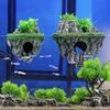 Multi-Use Aquarium Floating Island Décor Rock with Shelter for Fish, Ecological Scenery Rockery for Fish Tank Landscaping