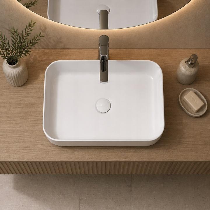 Snello countertop washbasin 50X39 CM rectangular white