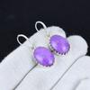 Natural Purpurite Gemstone 925 Sterling Silver Earring, Boho Silver Jewelry Dangle Earrings, Gifts For Mother Day Gifts For Her