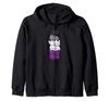 Asexual Pride Cat Stuff Flag Cute Kawaii Cat Pile Gift Zip Hoodie