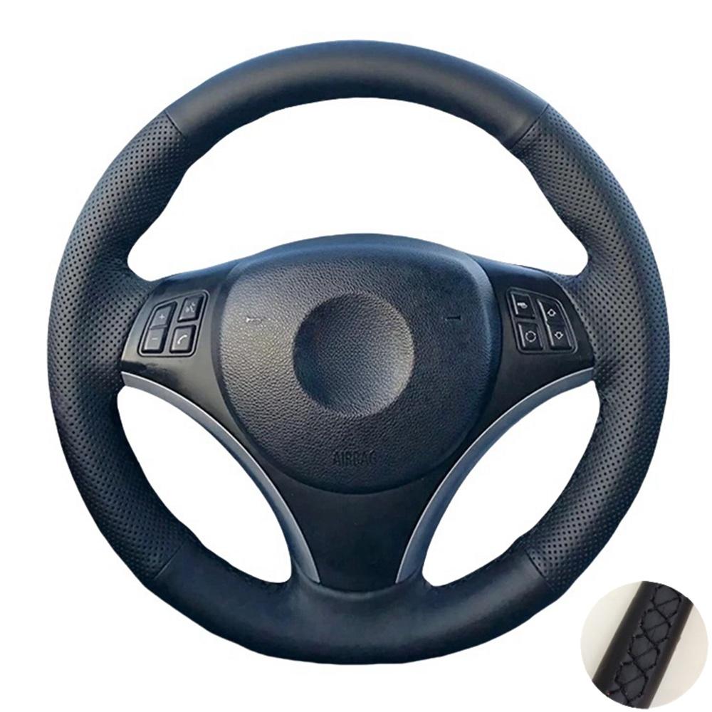 Black Microfibre Leather Car Steering Wheel Cover For BMW M Sport M3 E90 E91 E92 E93 E87 E81 E82 E88 X1 E84 Steering Wheel Case