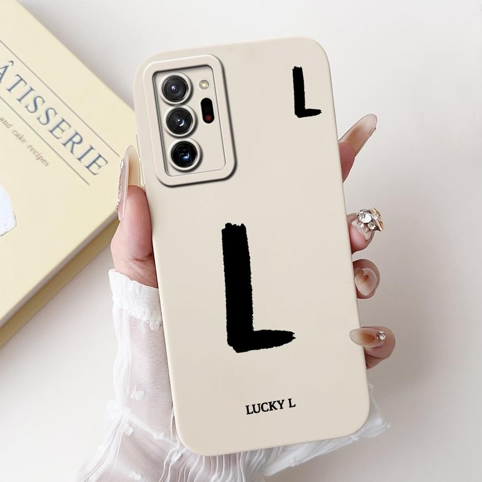 Для Samsung Galaxy Note 20 Ultra Note20 Счастливой Первой Буквой Чехол для Телефона Для Samsung Note 20 20Ultra 5G Мягкие Силиконовые Чехлы