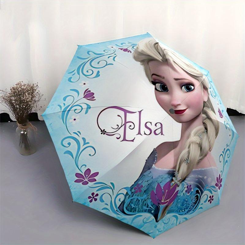 1pc Elsa Frozen Elsa Automatic Opening/Closing Umbrella - Portable 3-Fold Design, 8-Bone Iron Frame Outdoor Umbrella, Ideal Gift for Fans, T