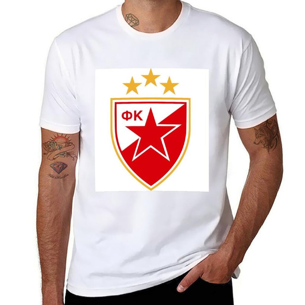 FK Crvena Zvezda amblem with stars TShirt Simple Print Design TShirt
