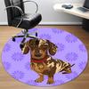 1pc Dachshund Office Round Rug, Non-slip, Soft and Durable Office Rug for Interior Decoration, Perfect for Office, Beautiful Decoration yy260324094