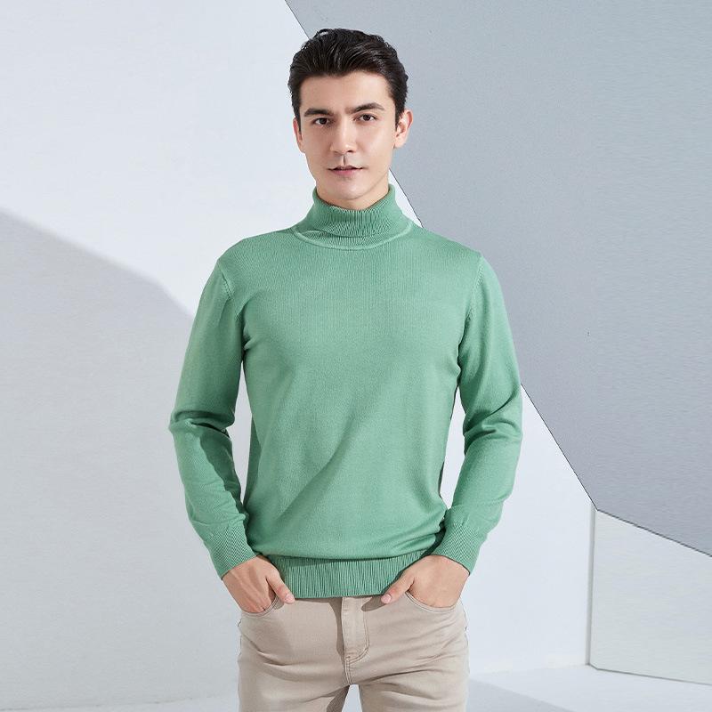 Мужской свитер крупной вязки с высоким воротником, свободный, утолщенный, повседневный, короткий, с застежкой, с длинными рукавами, базовый, верхний свитер
