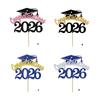 Принадлежности для выпускного 2026 года 4 шт. Топперы для торта Из бумажных материалов Дизайн Бумага Вставки для выпускного торта