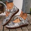 Large Size Handmade Soft Sole Casual Single Shoes for Women 2024 New Stone Pattern Casual Work Mom Shoes Soft Sole Women's Shoes