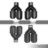 Carbon Fiber Y-Type Dual Outlet Exhaust Tip (63-89mm), Black Painted Tailpipe for Car Modifications