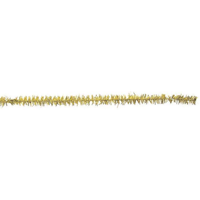 Filin chenille brillant, or, 50cm, épaisseur 9 mm, 10 pces