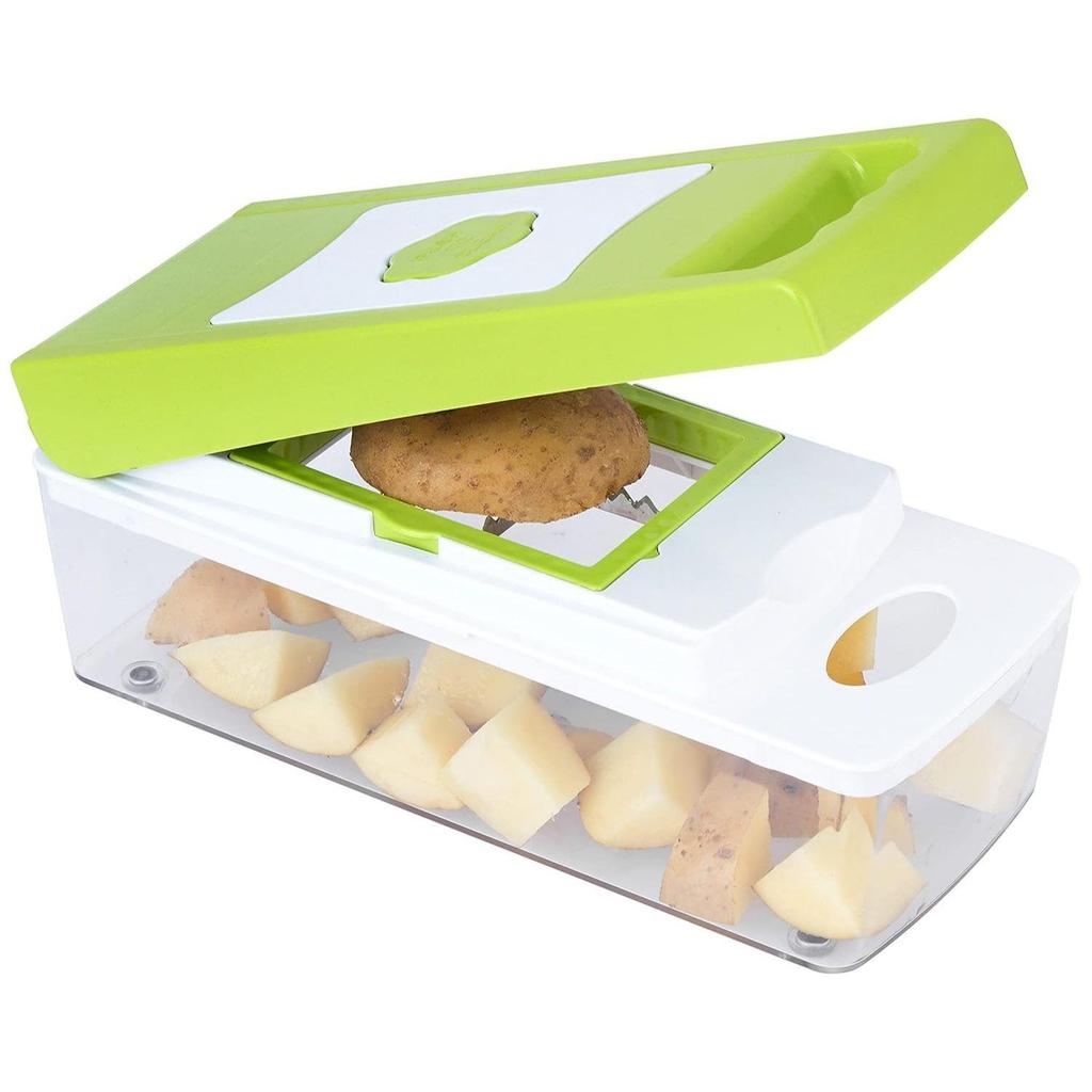 11-in-1 Stainless Steel Multipurpose Vegetable and Fruit Chopper, Green