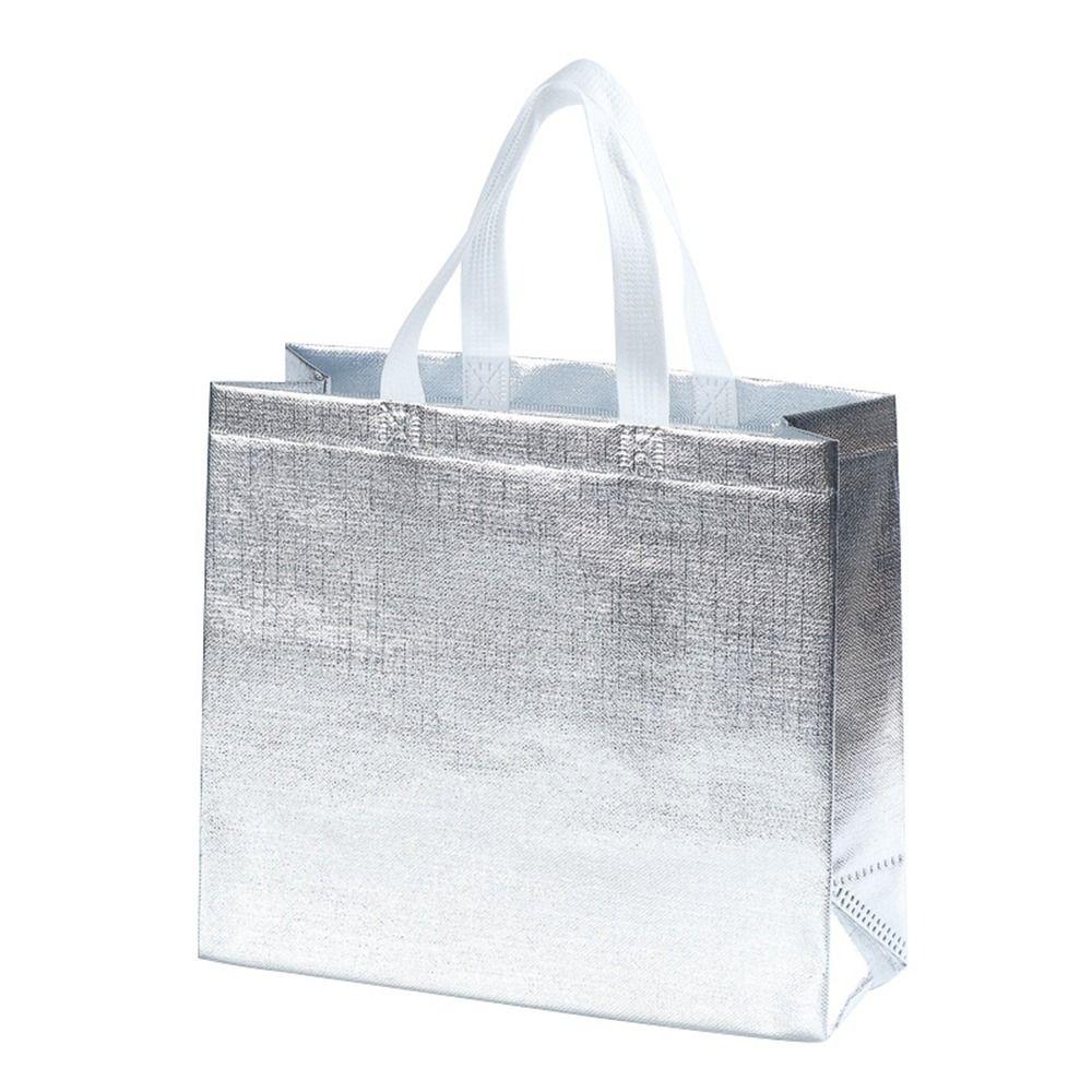 Reusable Non-woven Fabric Shopping Bag Solid Color Shopping Pouch Birthday Party