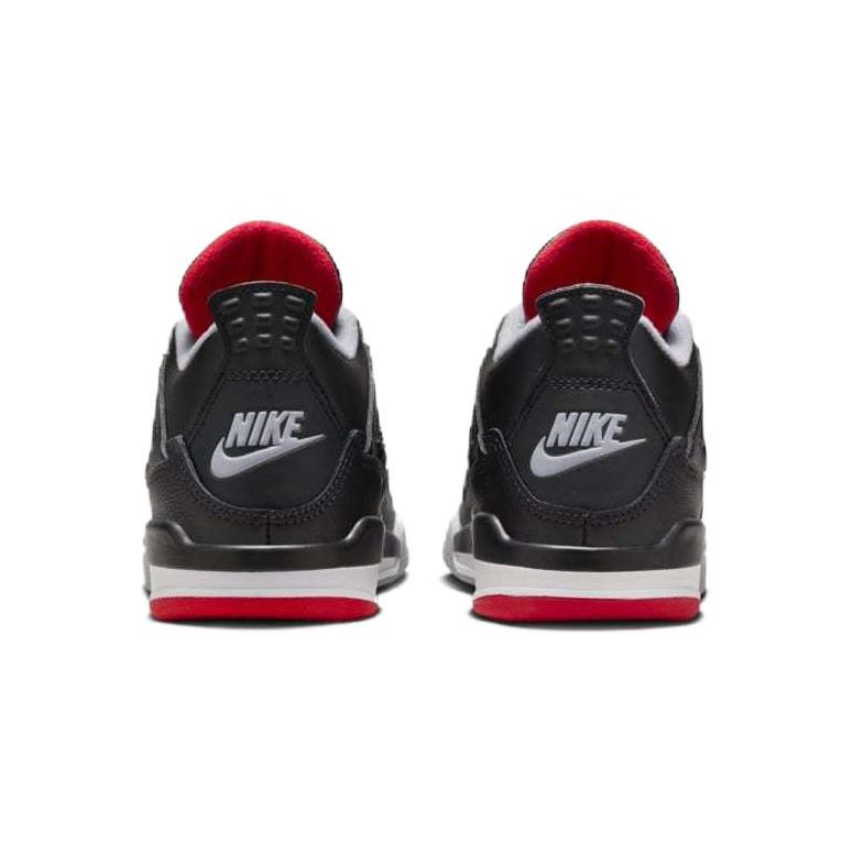 Детские кроссовки Air Jordan 4 Retro PS Bred Reimagined черные огненно-красные цементно-серые BQ7669-006