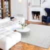 Soft Living Room Rug with Bubble Relief White 160x230