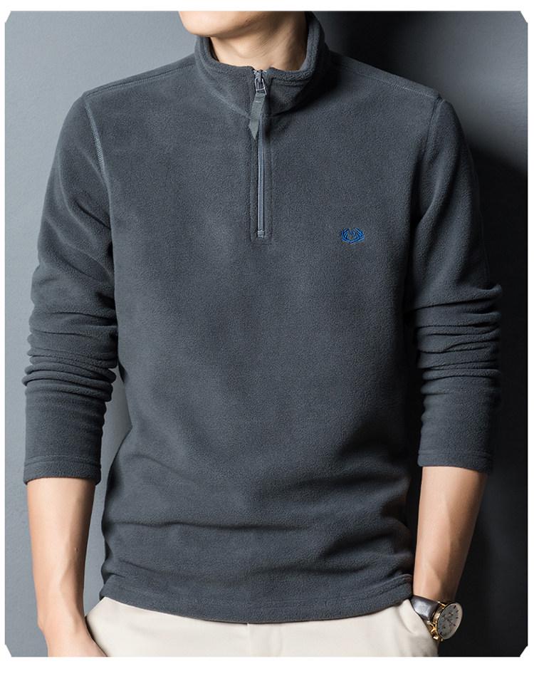 Men's Autumn/Winter Woodpecker Polartec Half-High Collar Zipper Fleece Hoodie