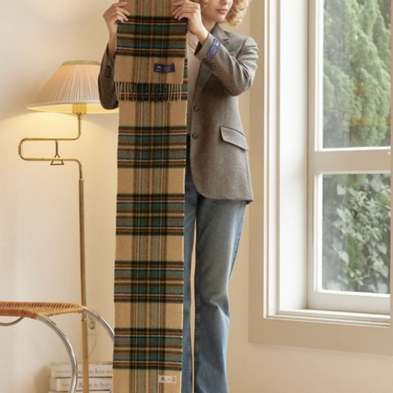 ABRAHAM MOON Шарф из мериносовой шерсти 25 см - Gresington Moss