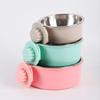 Гофрированный подвесной набор мисок 2-в-1 для защиты от проливания Съемный компактный сифон Принцип действия Аксессуар для домашних животных