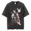 Vintage Washed Tshirts Chainsaw Man Anime T Shirt for Men Harajuku Oversize Tee Cotton Fashion Streetwear Unisex Tops