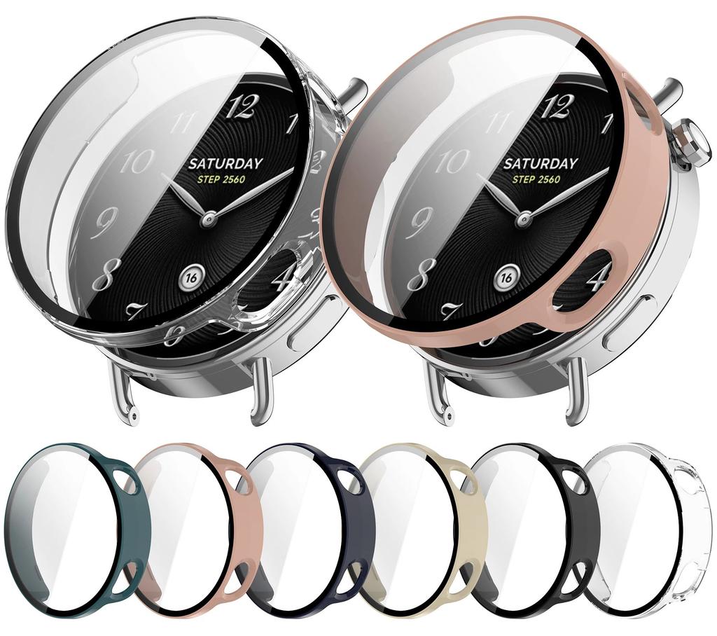 Защитный чехол для Xiaomi Watch S4 41 мм, защитная пленка для экрана Mi Watch S4 41 мм, чехол 2 в 1 из поликарбоната + защитная пленка из закаленного стекла.