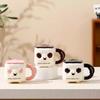 Cute Puppy With Lid Water Cup Large Capacity Cartoon Dog Ceramic Cup Household High Value Mug Souvenir