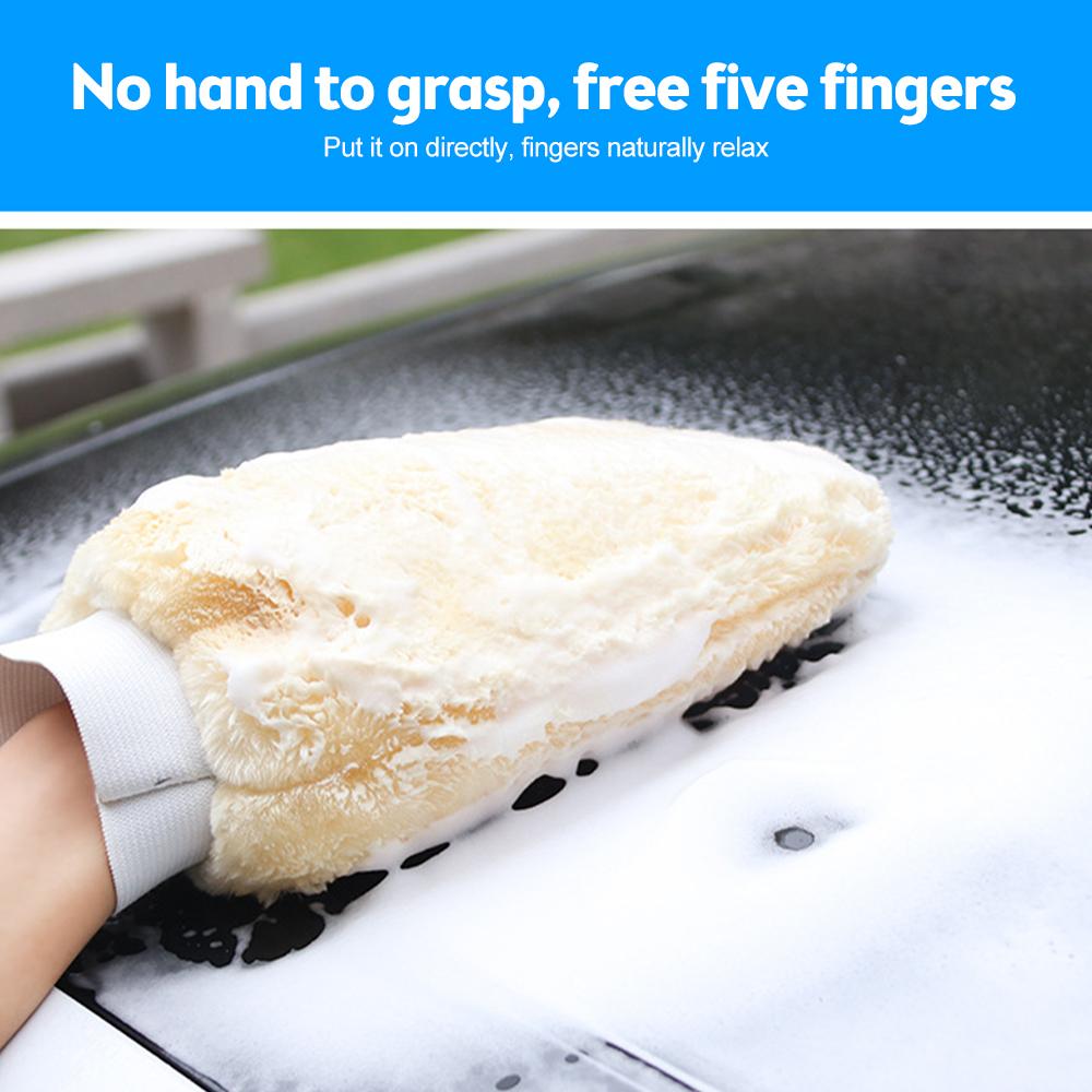 Перчатки для мытья автомобиля, двусторонние перчатки из искусственной шерсти и кашемира, средство для чистки автомобиля, косметический уход, утолщенный водонепроницаемый инструмент