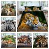 3D Tiger Printed Quilt Cover Set with Pillowcase Home Textiles Duvet Cover Set Bedclothes