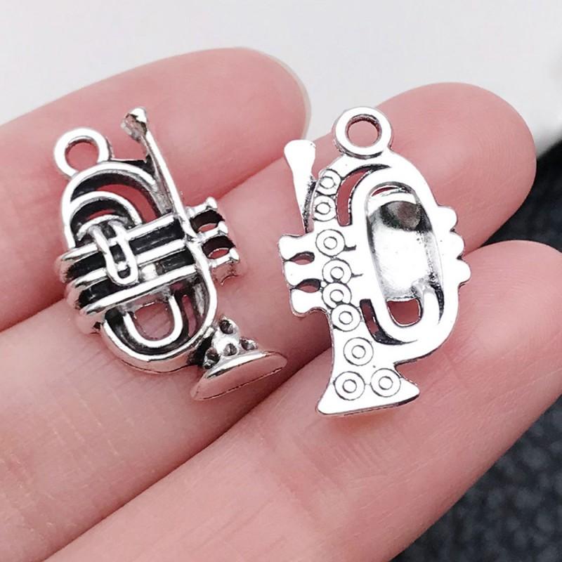 Vintage Music Instrument Charms Alloy Pendant DIY Bracelet Necklace Keychain Craft Jewelry Supplies