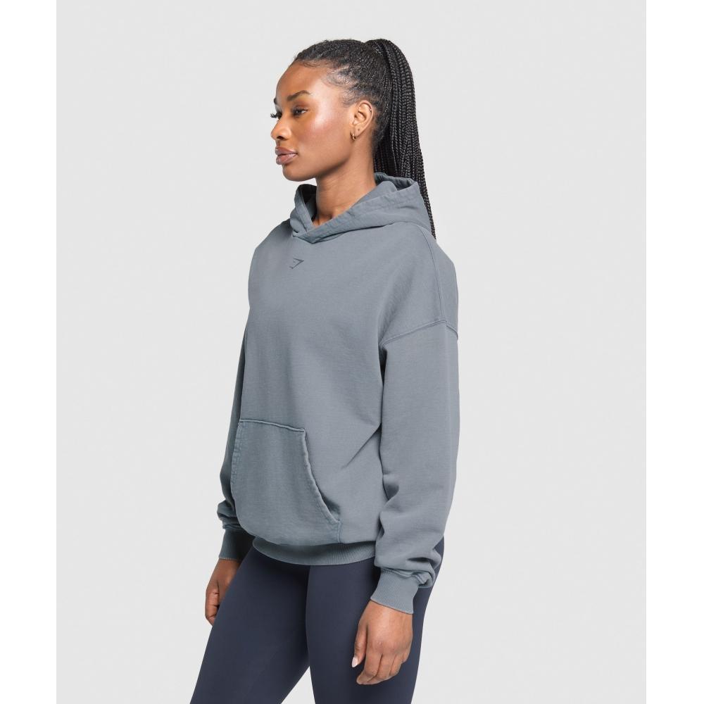 Gymshark Толстовка с капюшоном Gslc Graphic Oversized Iron Blue B3c4m Uc4r