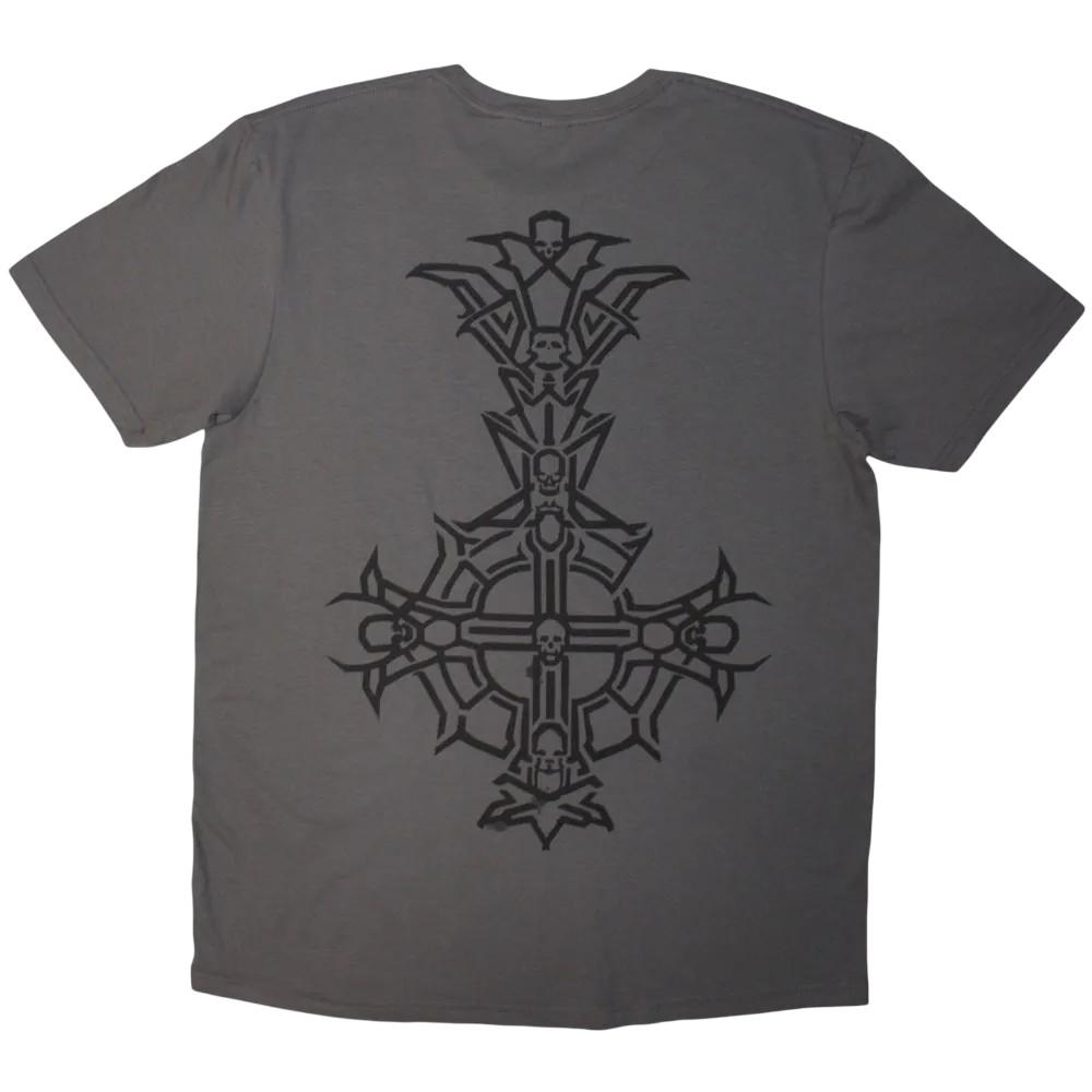 Ghost Unisex Adult Grucifix Chrome Logo Back Print T-Shirt