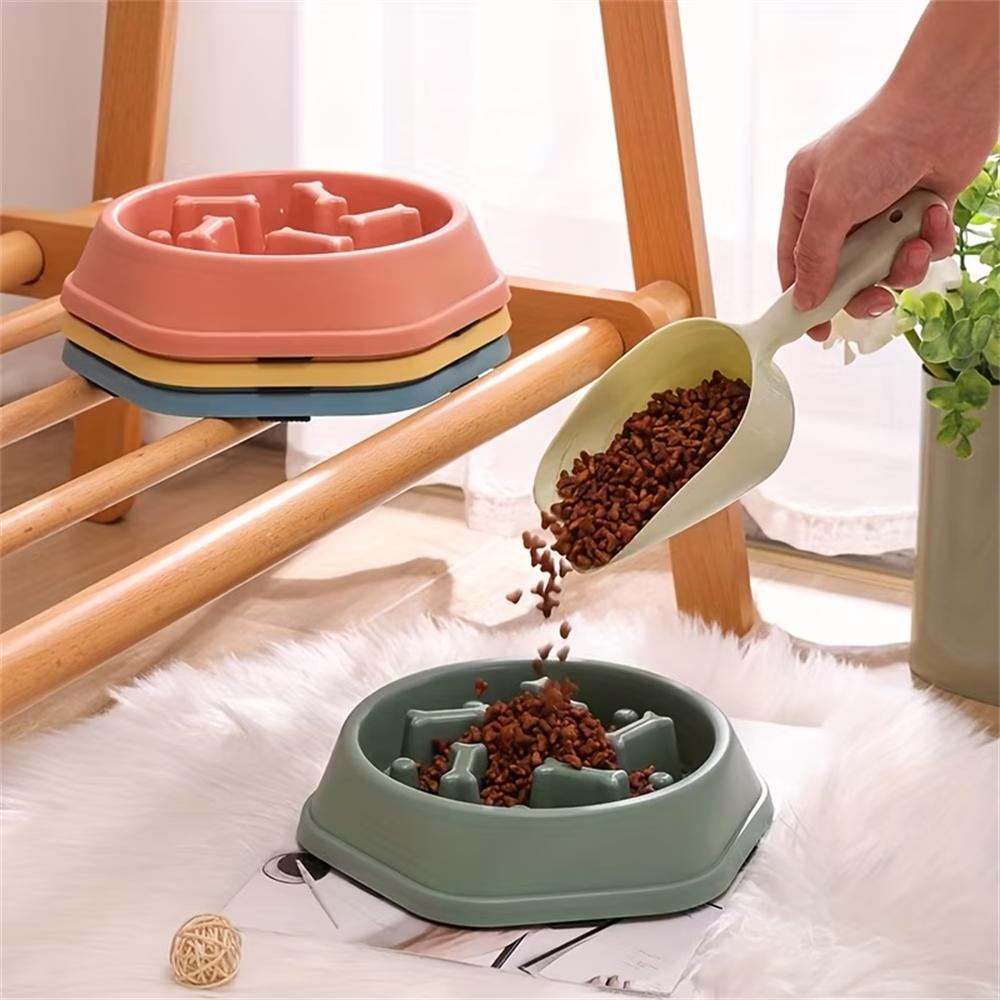 Slow Feed Dog Bowl,Slip-Resistant Design, Promotes Healthy Eating by Reducing Choking & ABS Plastic Pet Food Dish for Puppies