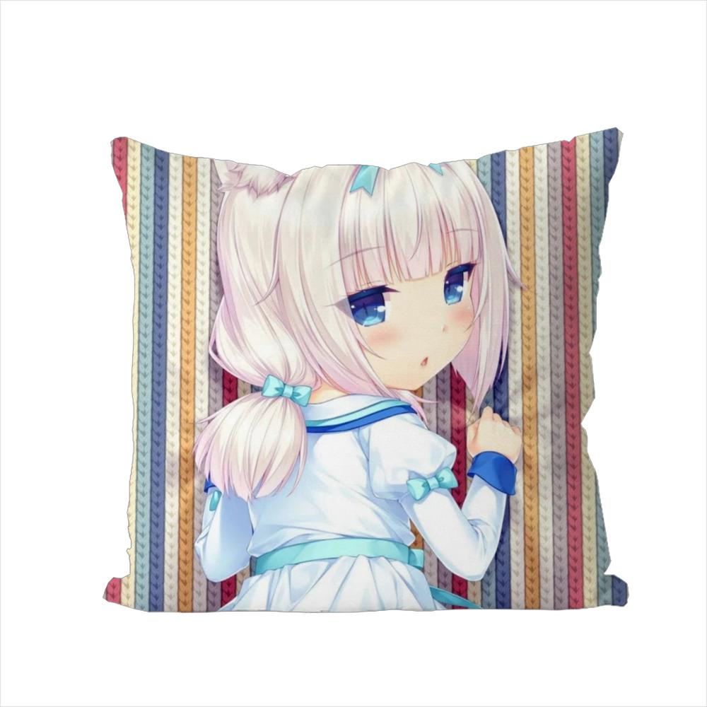 Наволочка NekoPara для Автомобиля Дивана Декоративная Домашняя Двусторонняя Печать Плюшевая Квадратная Подушка-Бросок Чехол