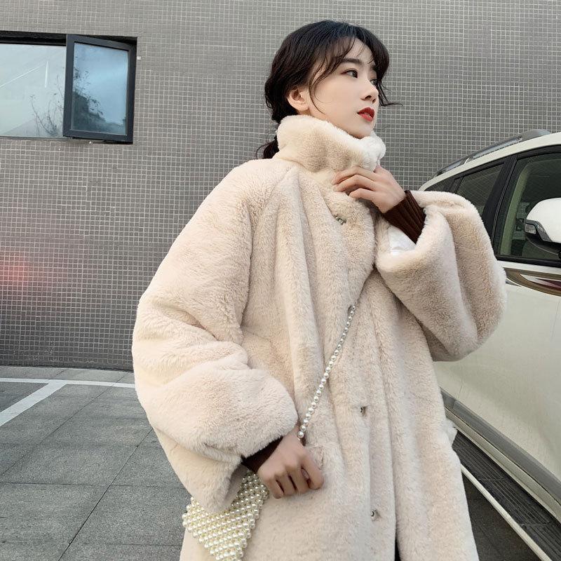 Женское осеннее и зимнее пальто из искусственного меха, длинное пальто