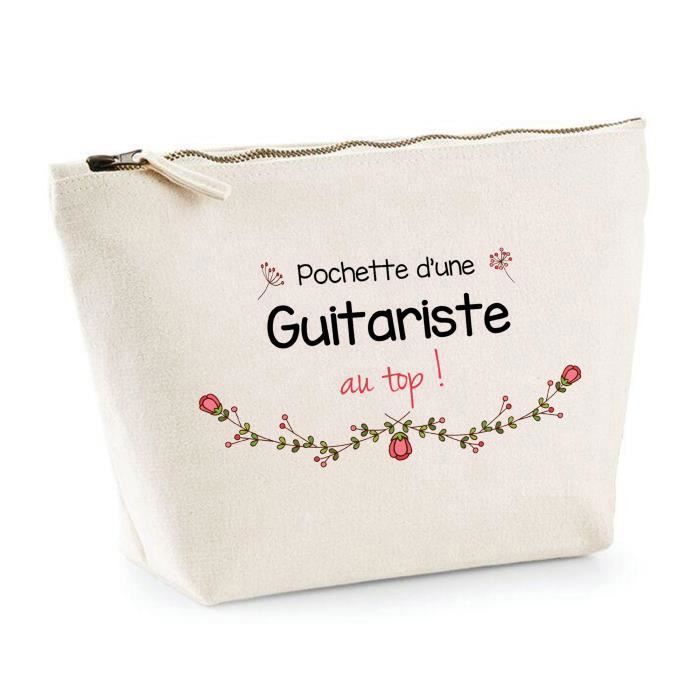 Trousse Guitariste au top | Idée Cadeau Collègue Travail Retraite pochette maquillage toilette